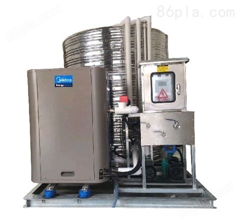 空气能一体机，商用热泵机主+不锈钢保温水箱