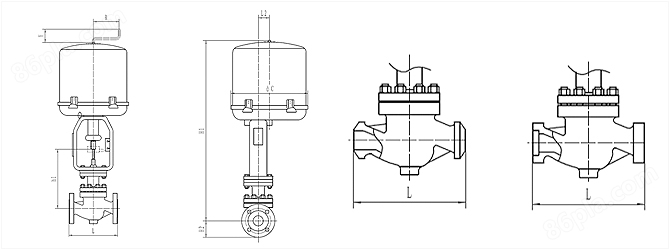 电动单座笼式调节阀 ZRSL外形尺寸图